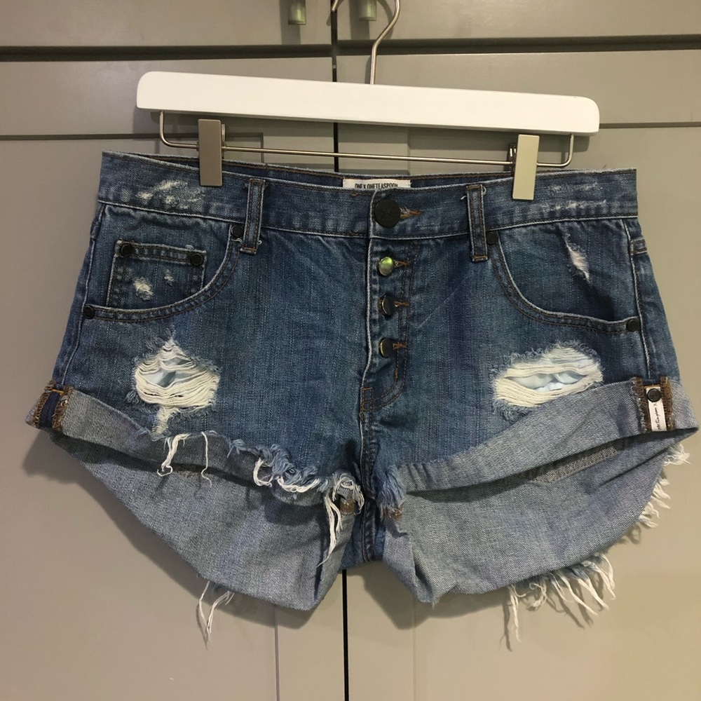 One Teaspoon | Bandit distressed jean shorts 29